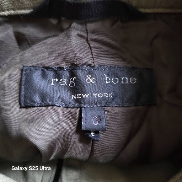 rag & bone womens Sz 0 olive green utility jacket snap and zip up - Picture 7 of 8
